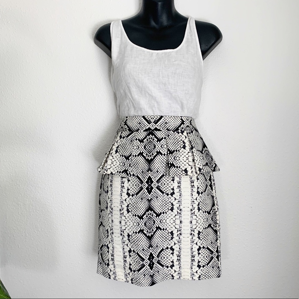 Nanette Lepore Peplum Snake Skirt